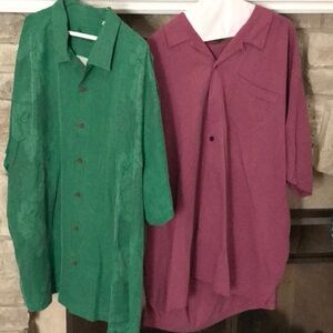 Tommy Bahama Green and Purple Casual Button Down Shirts